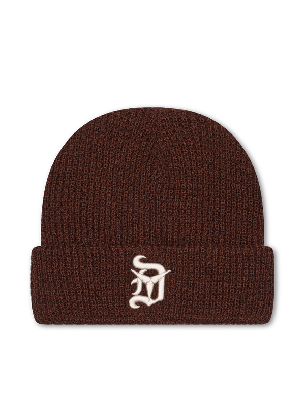 Detroit Steel Waffle Knit Beanie (Brown)