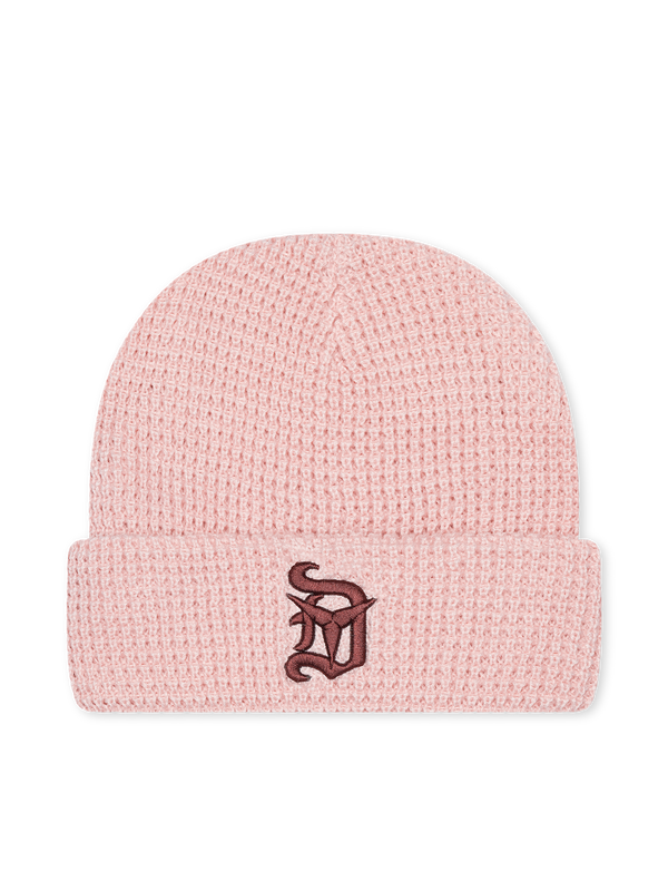 Detroit Steel Waffle Knit Beanie (Dusty Pink)