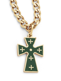Enamel Cross Necklace (Gold)