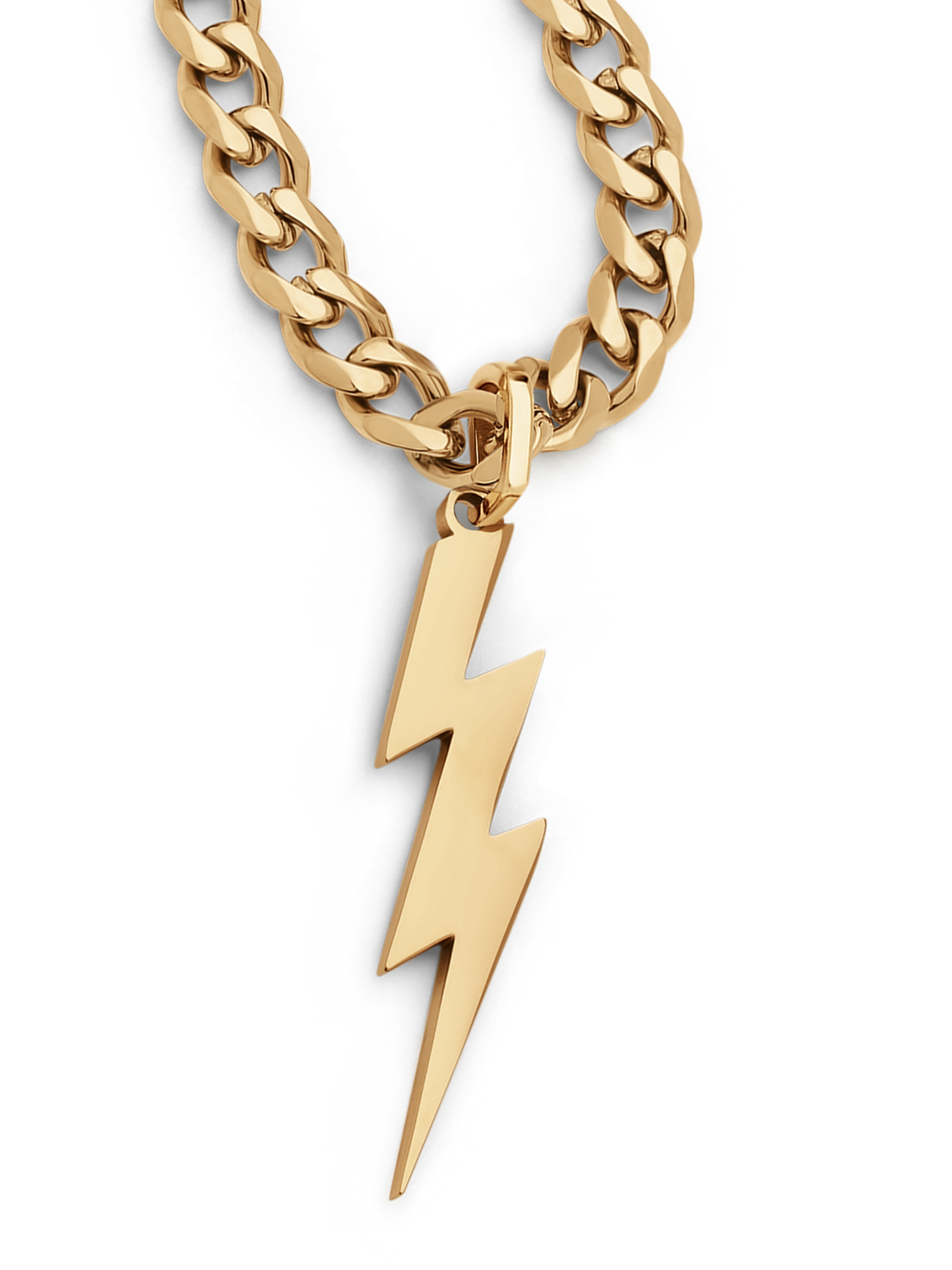 Lightning Bolt Necklace Gold Thryfty