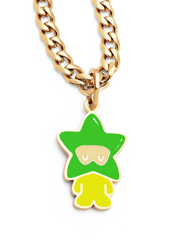 Star Boy Necklace (Green & Gold)