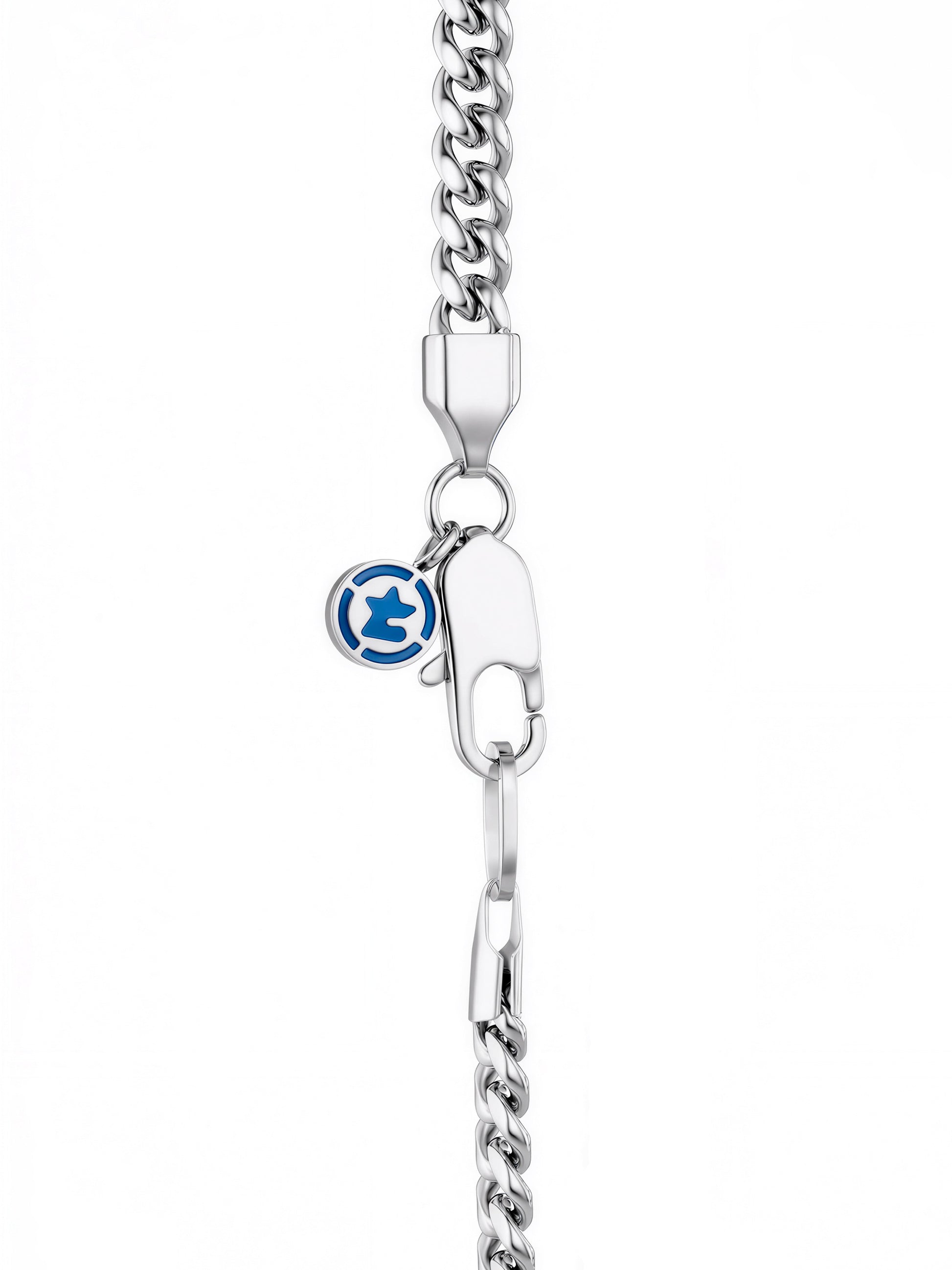 5.2mm Curb Chain clasp with T-Star tag in polished steel