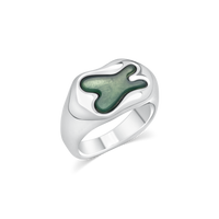 Luna Ring side profile showing the set stone