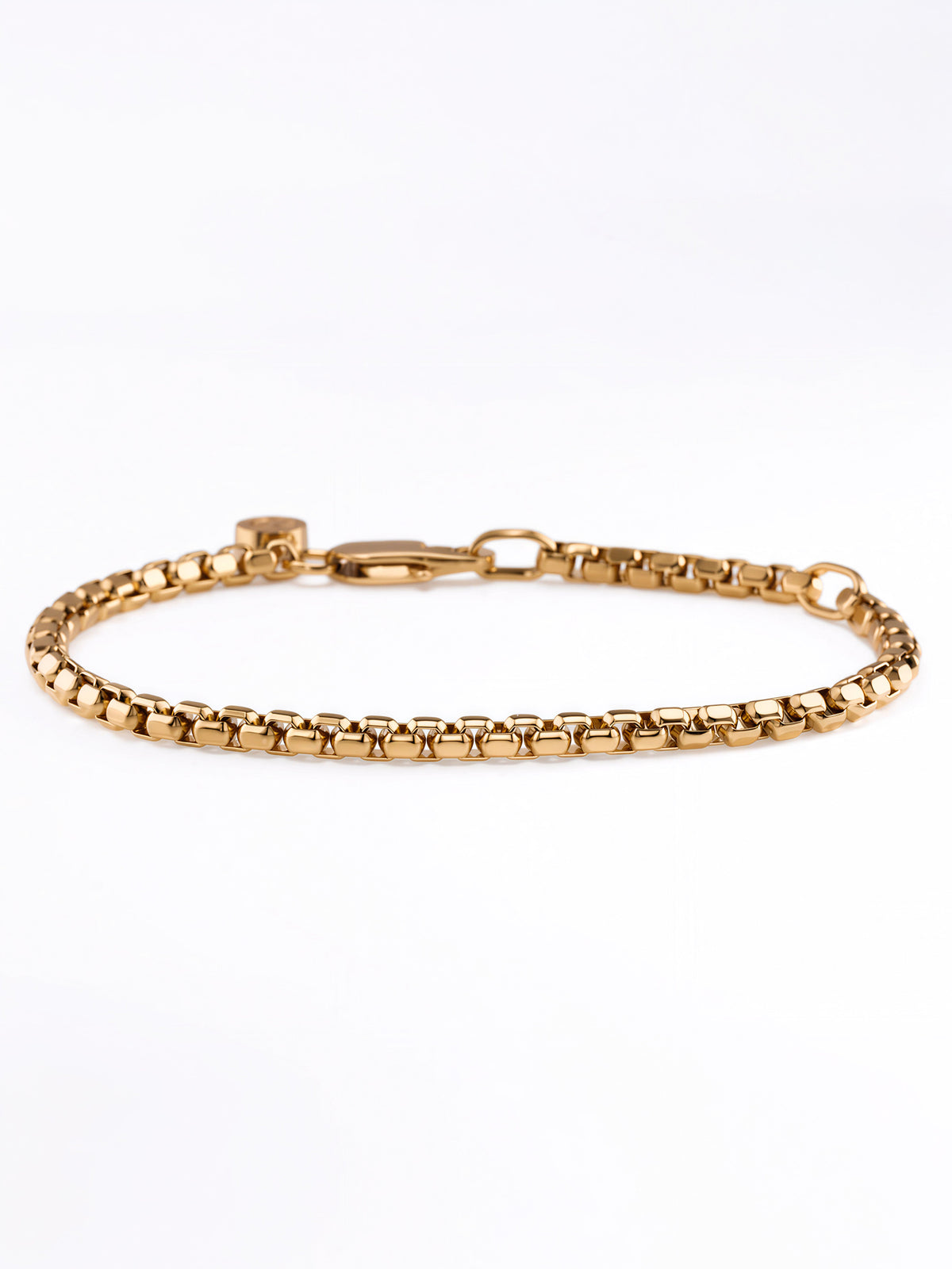 4.0MM Round Box Bracelet in 18k gold
