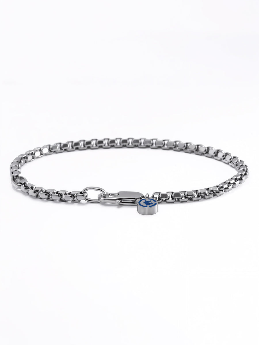4.0MM Round Box Bracelet in polished steel