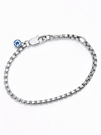 4.0MM Round Box Bracelet clasp with T-Star tag in polished steel