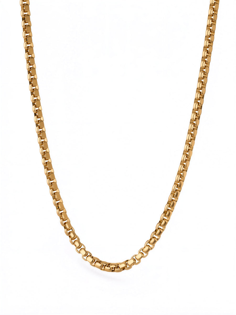 3.0MM Round Box Chain in 18k gold