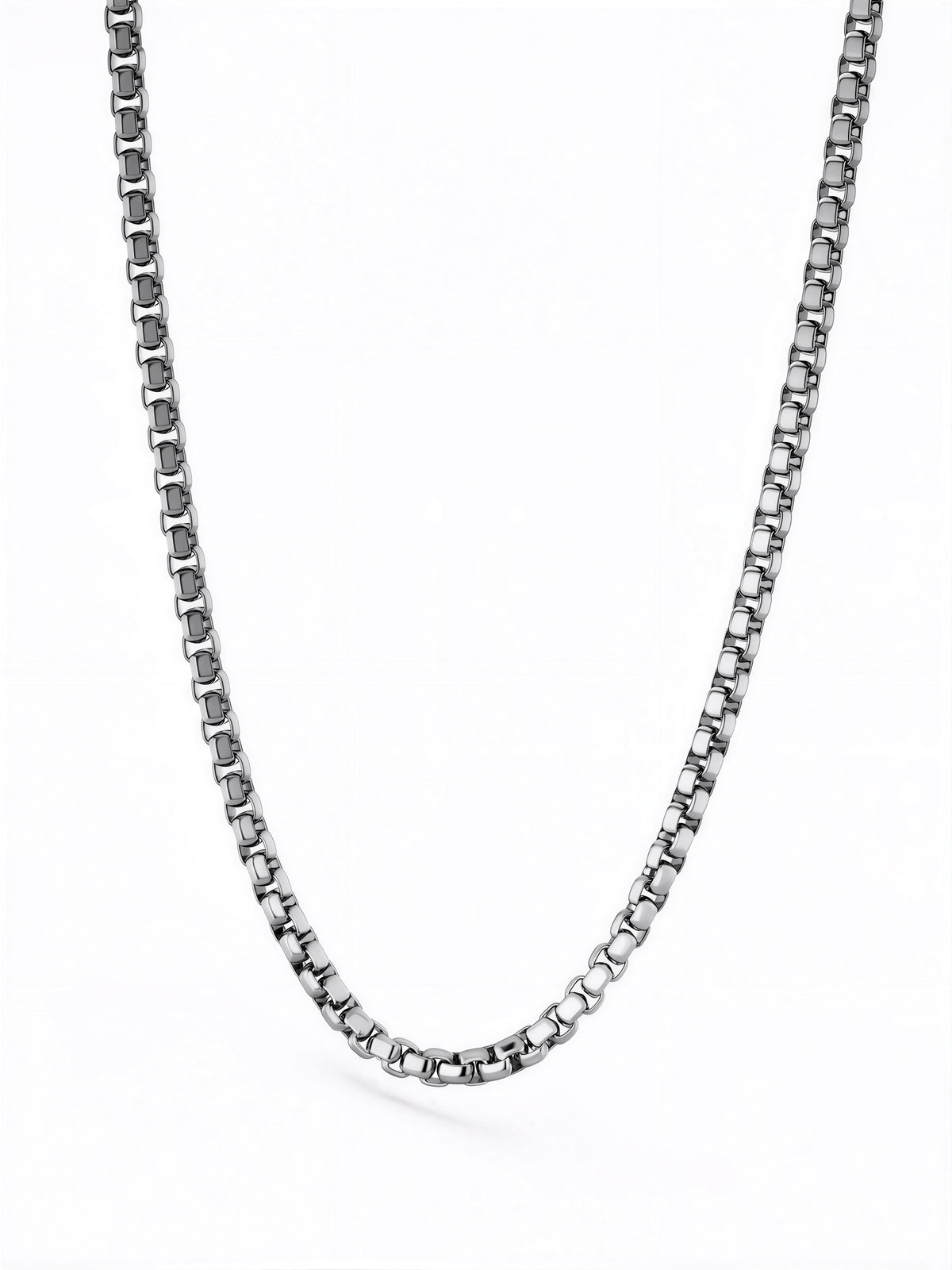 3.0MM Round Box Chain in polished steel
