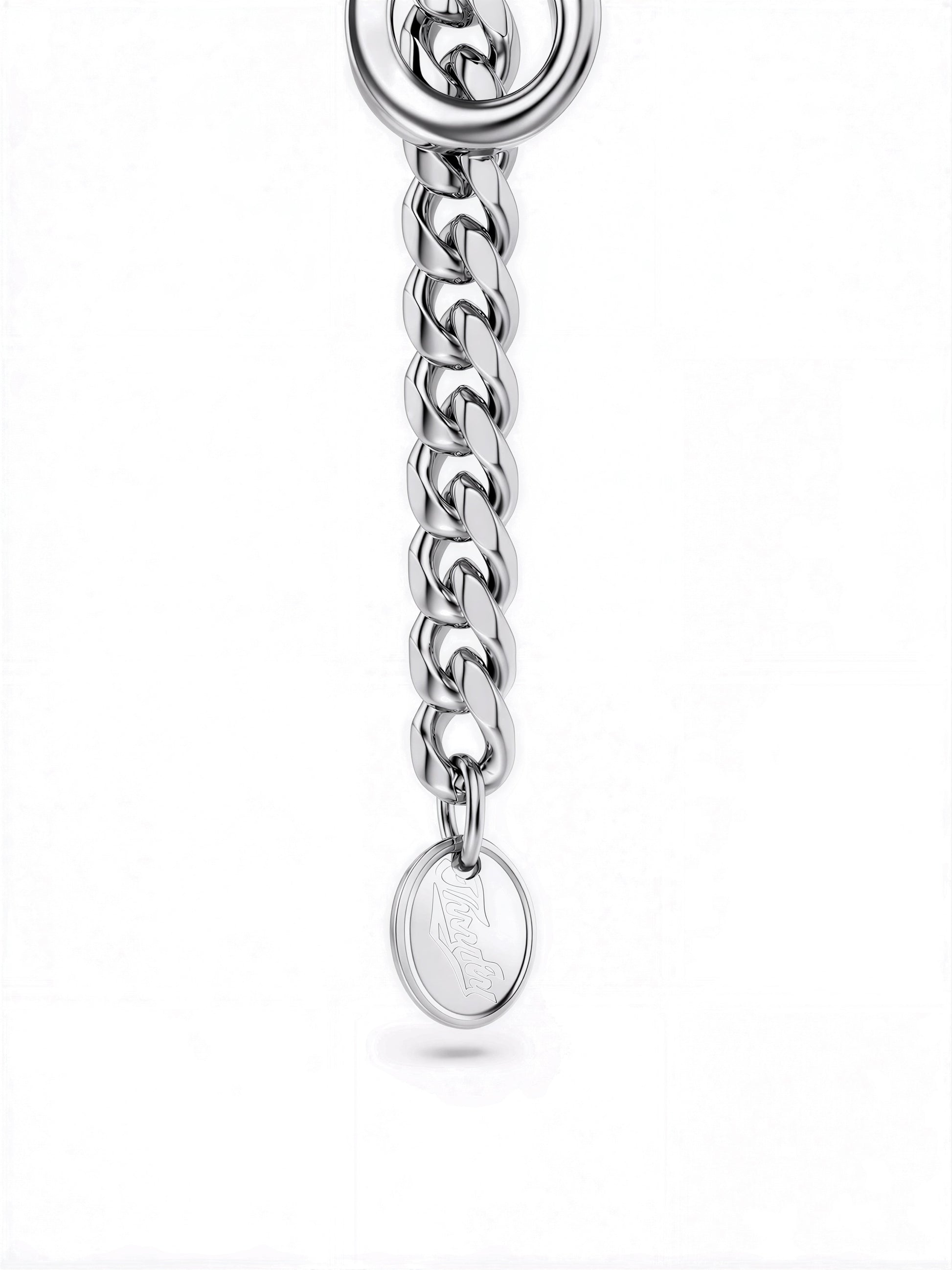 Zipper necklace hang tag detail