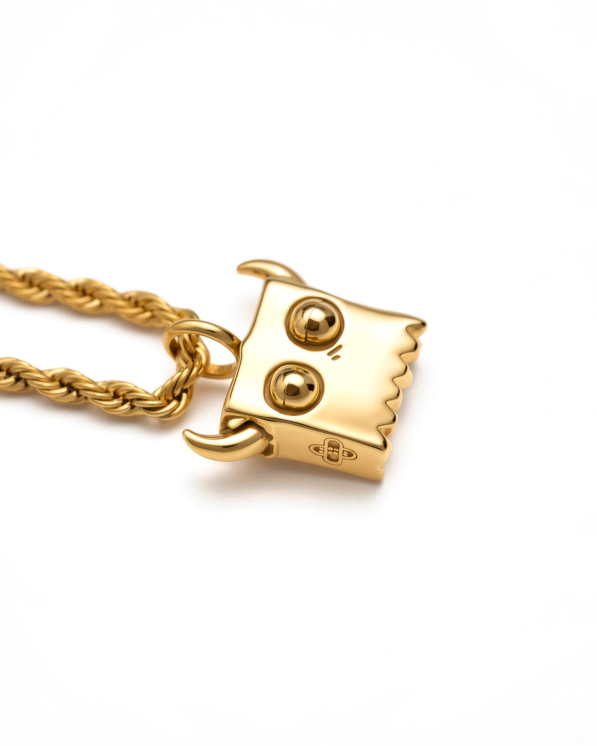 3D Bag Boy Necklace in 18k Gold