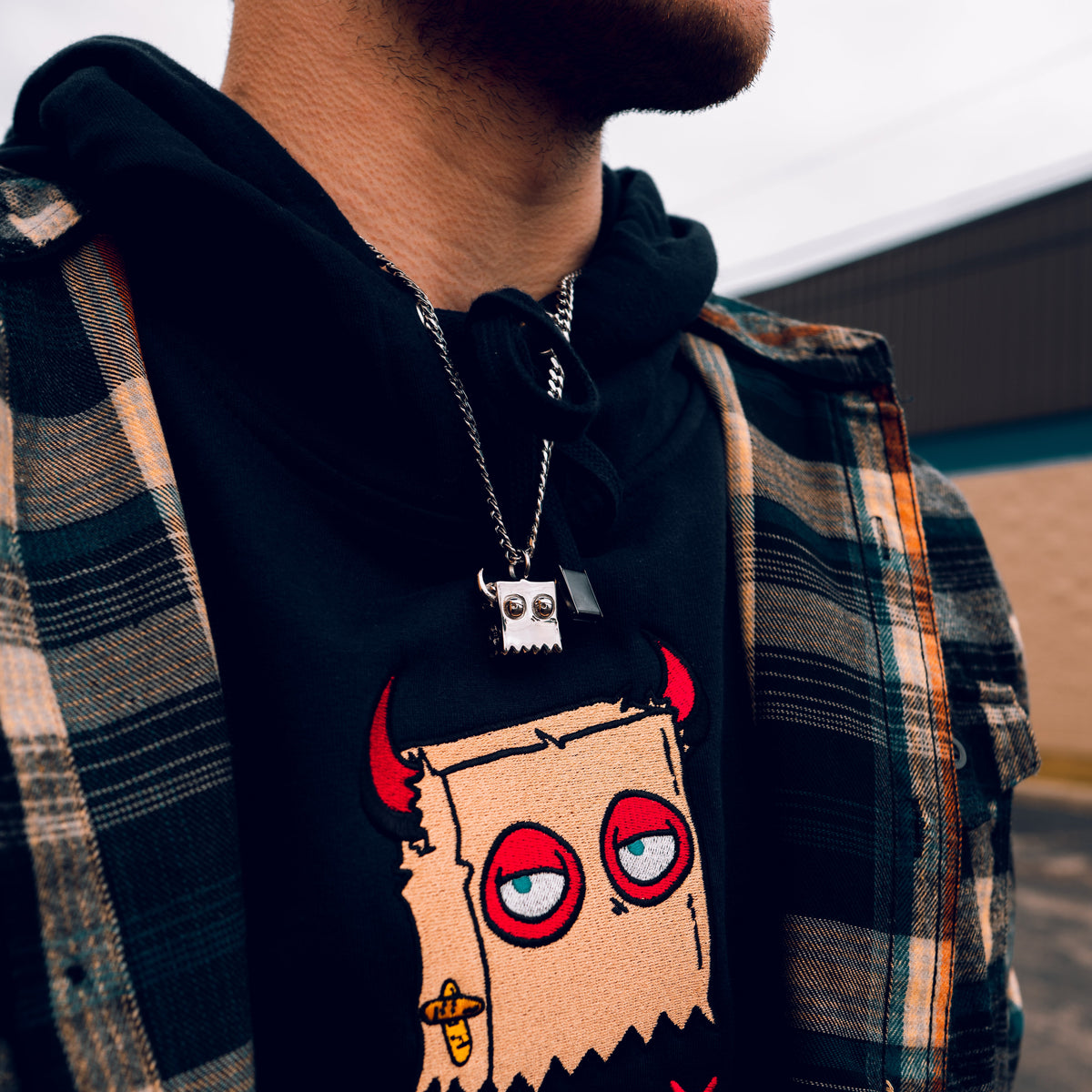 3D Bag Boy Necklace lifestyle photo