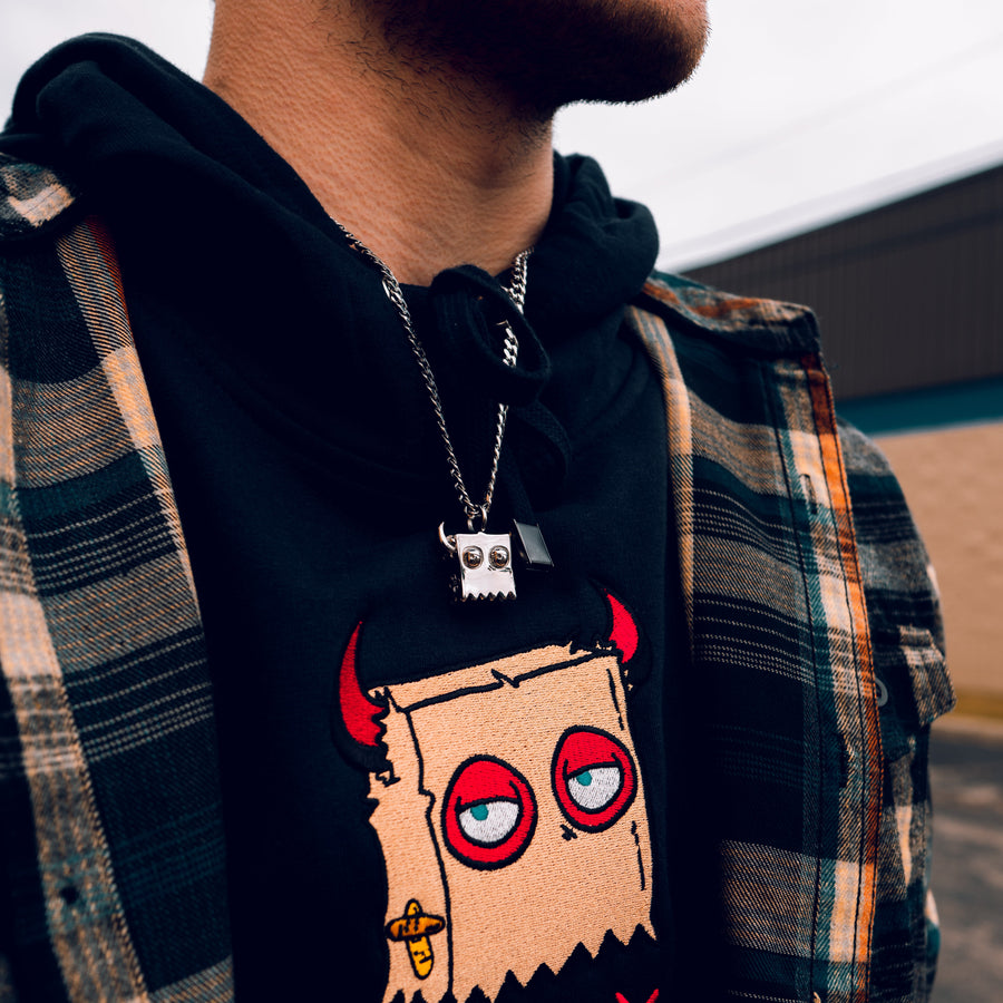3D Bag Boy Necklace lifestyle photo