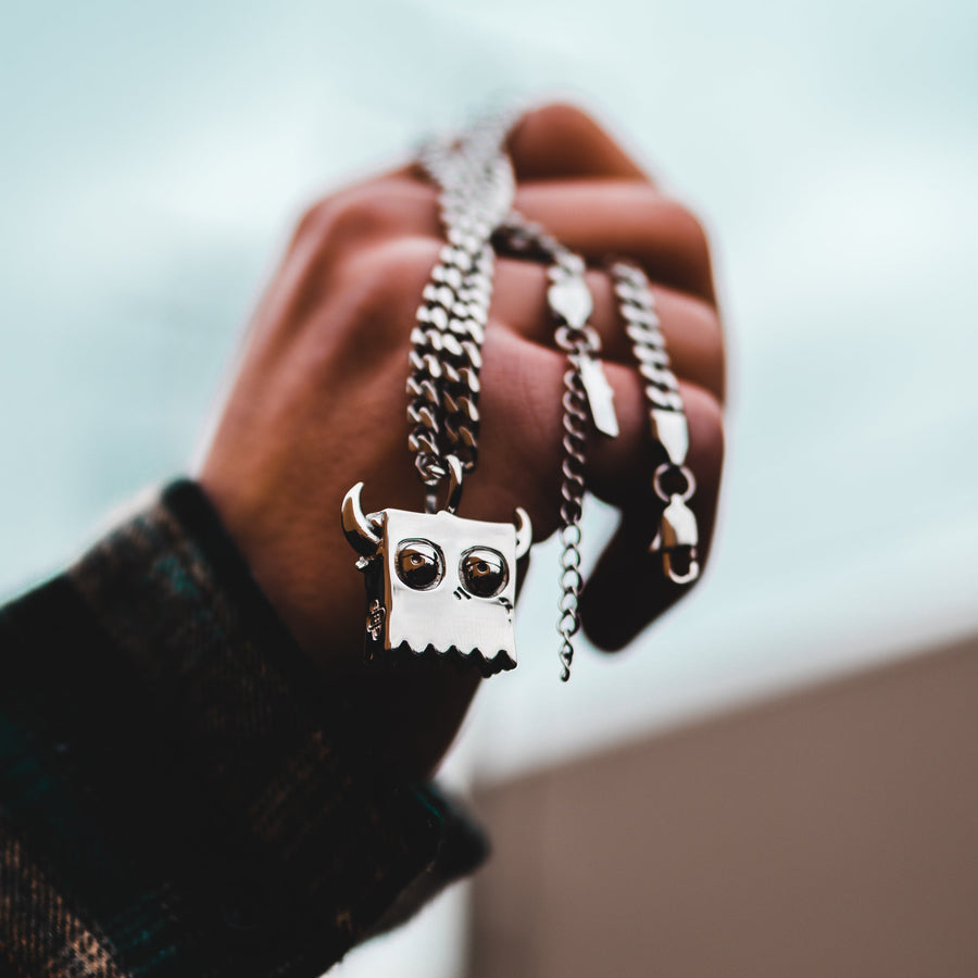 3D Bag Boy Necklace lifestyle photo