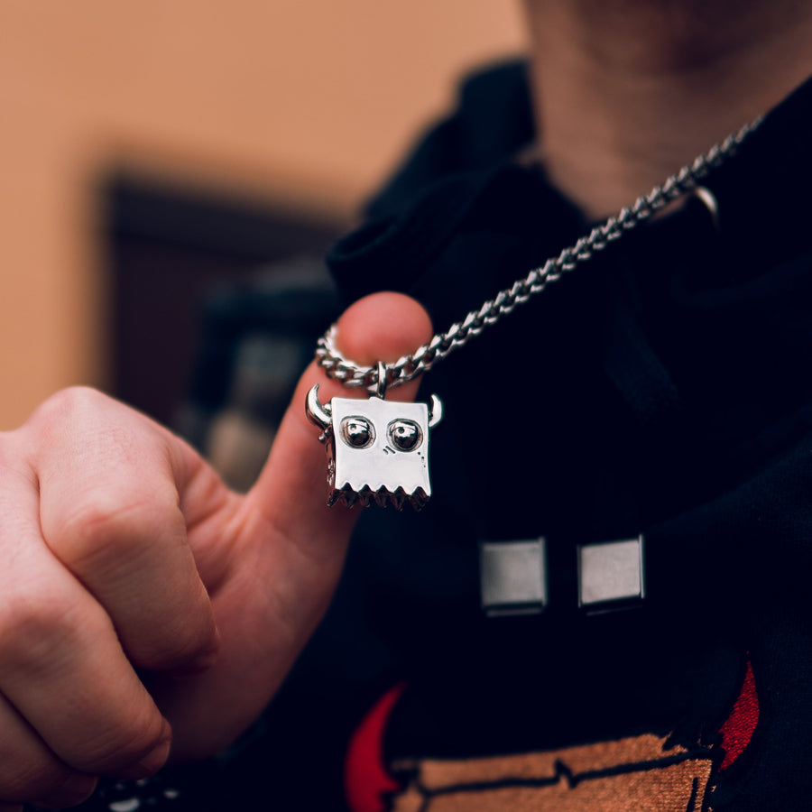 3D Bag Boy Necklace lifestyle photo