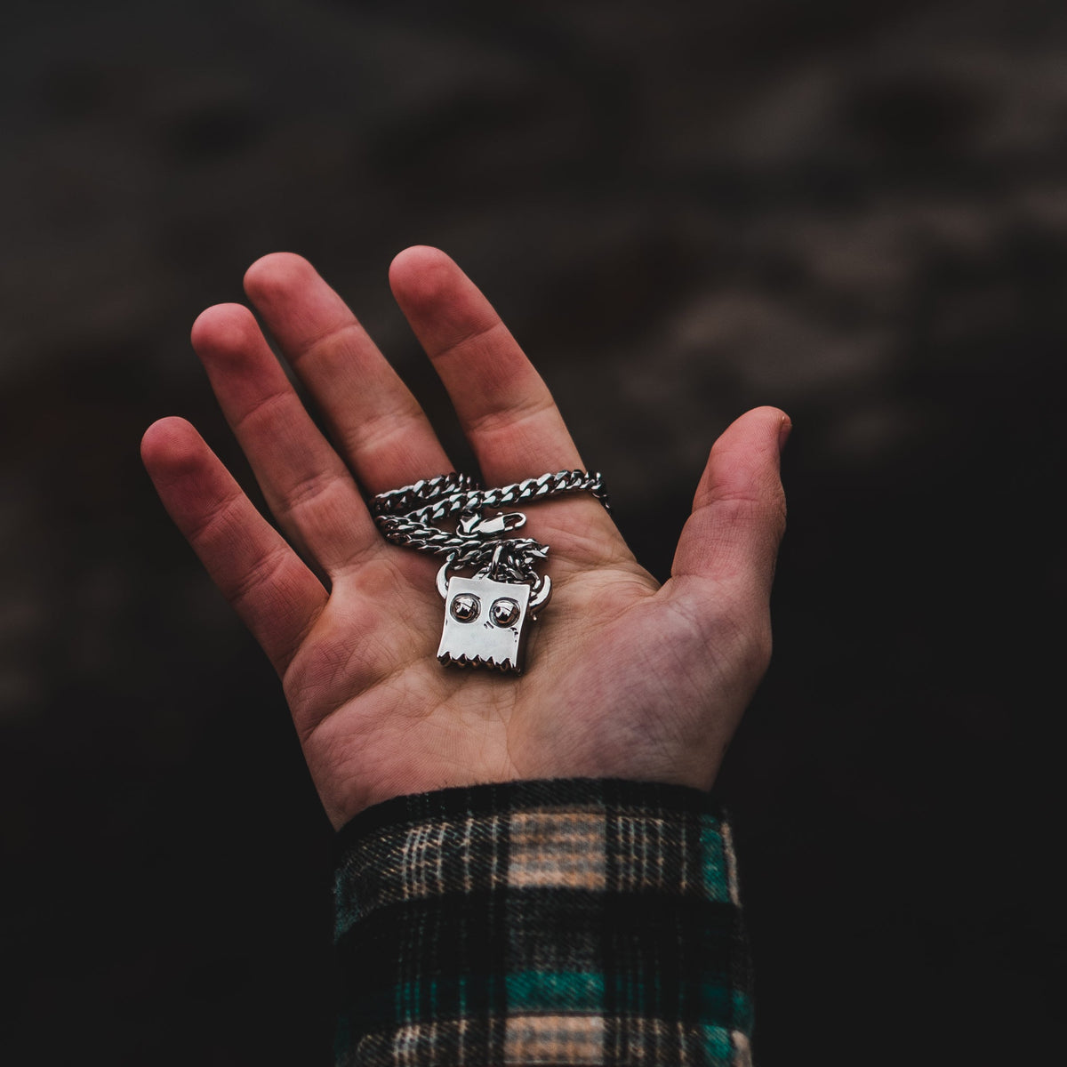 3D Bag Boy Necklace lifestyle photo