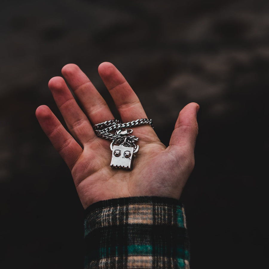 3D Bag Boy Necklace lifestyle photo