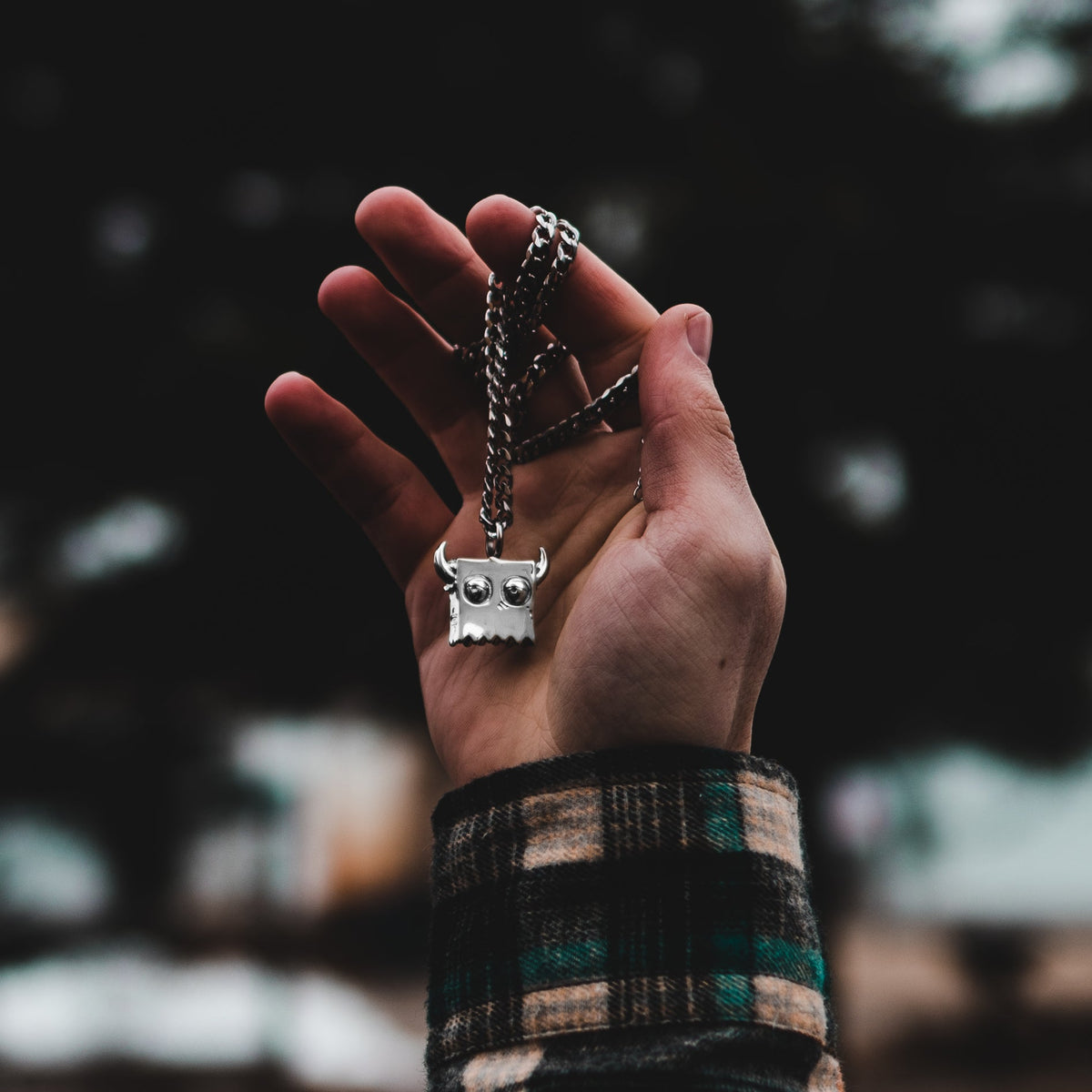 3D Bag Boy Necklace lifestyle photo