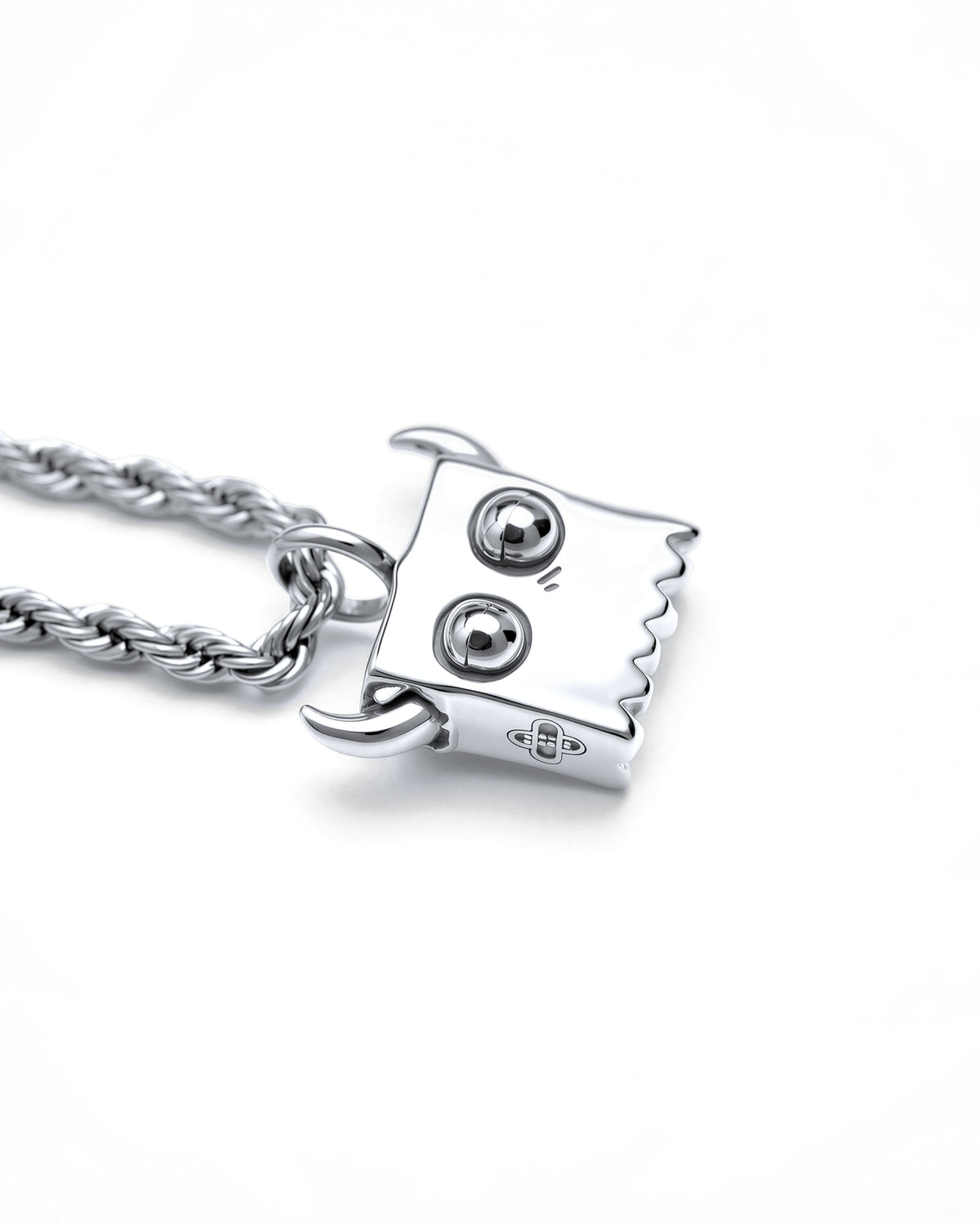3D Bag Boy Necklace in Polished Steel