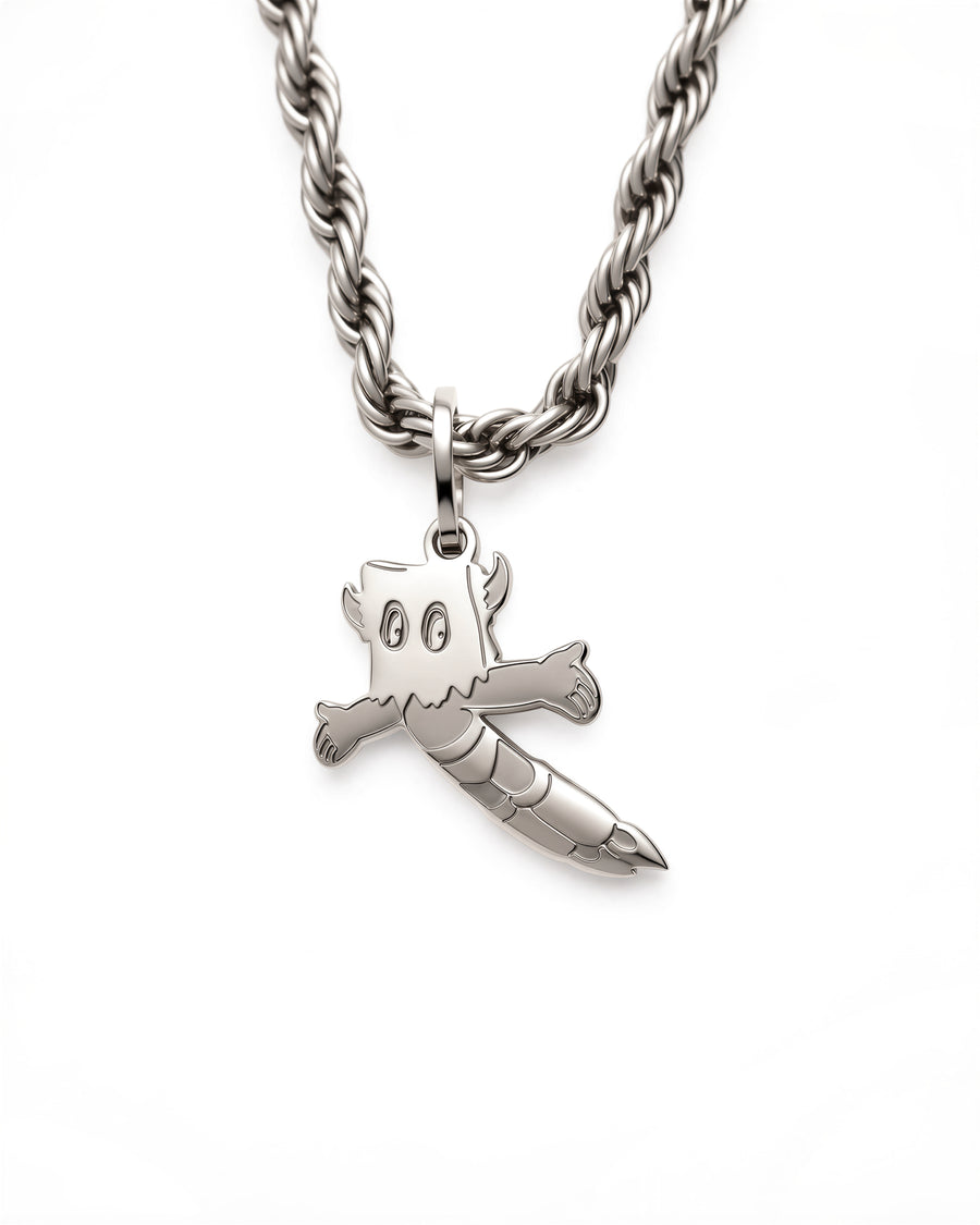 Astrobagboy Necklace in Polished Steel