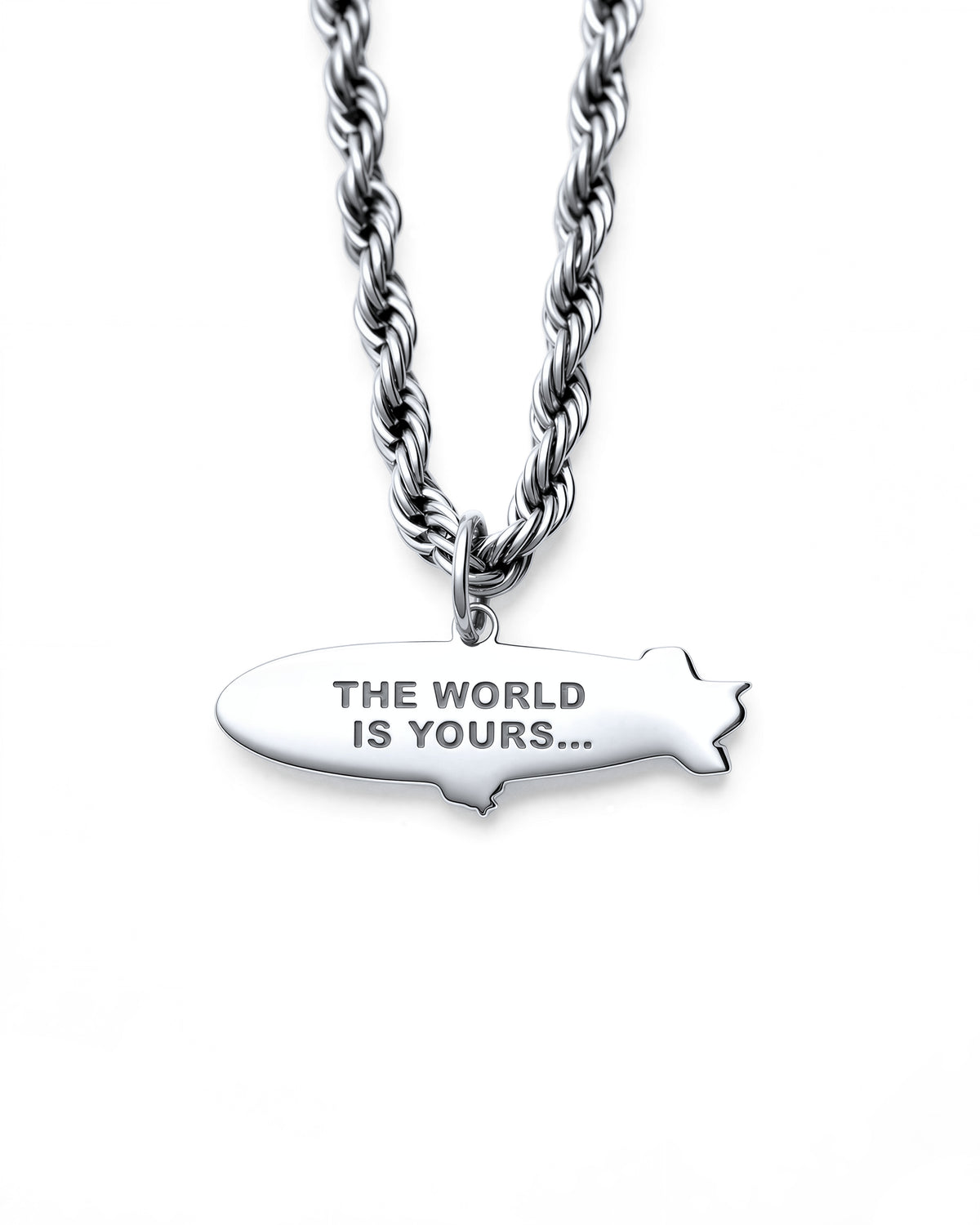 Blimp Necklace in Polished Steel