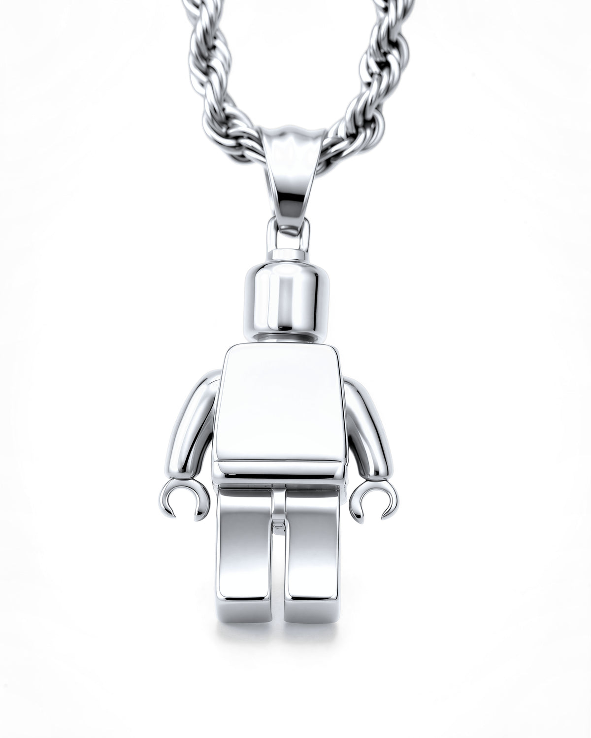 Brick Boy Necklace in Polished Steel
