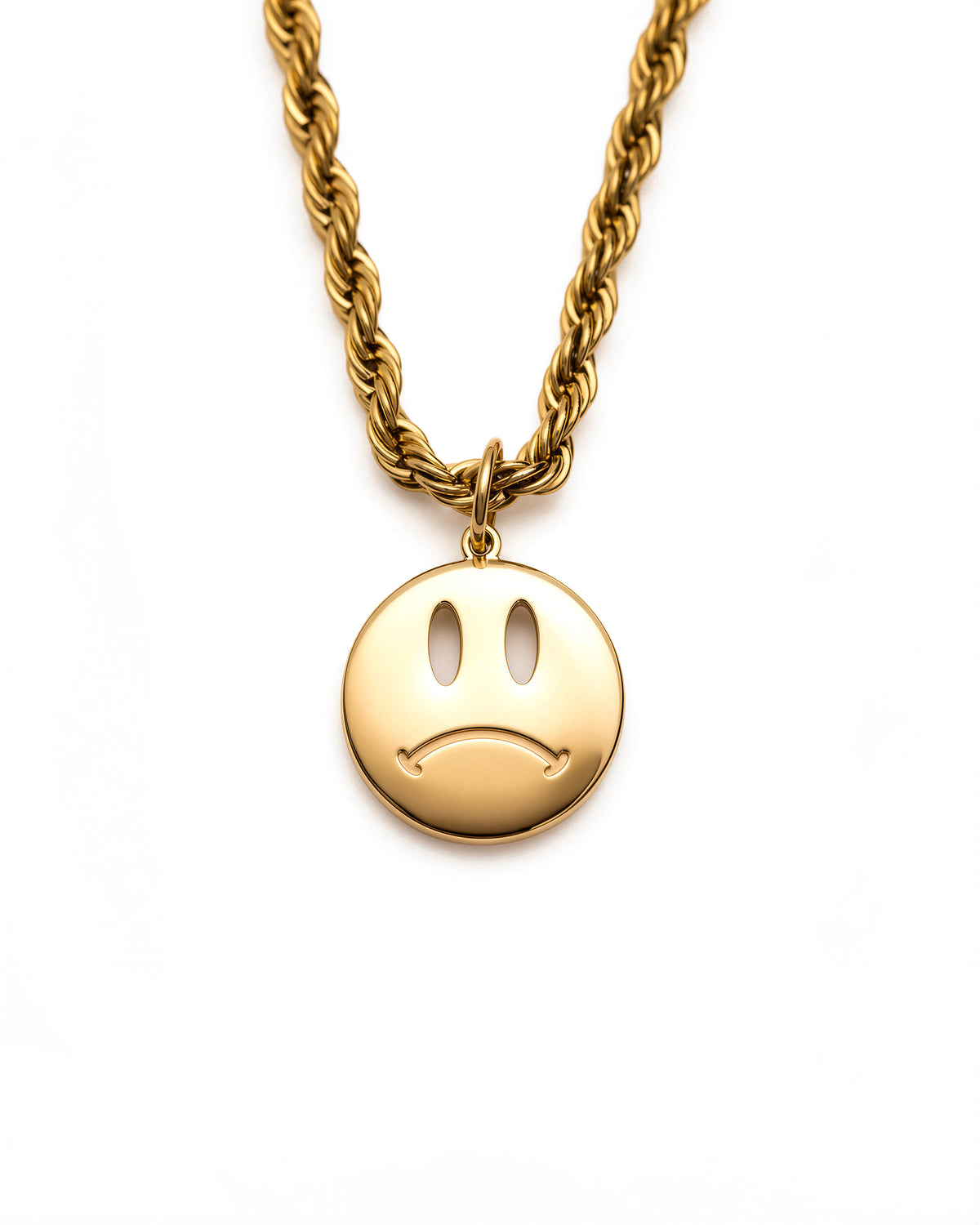 Double-Sided Smiley Pendant in 18k Gold
