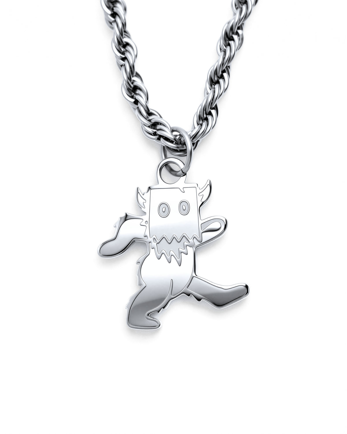 Grateful Bag Boy Necklace in Polished Steel