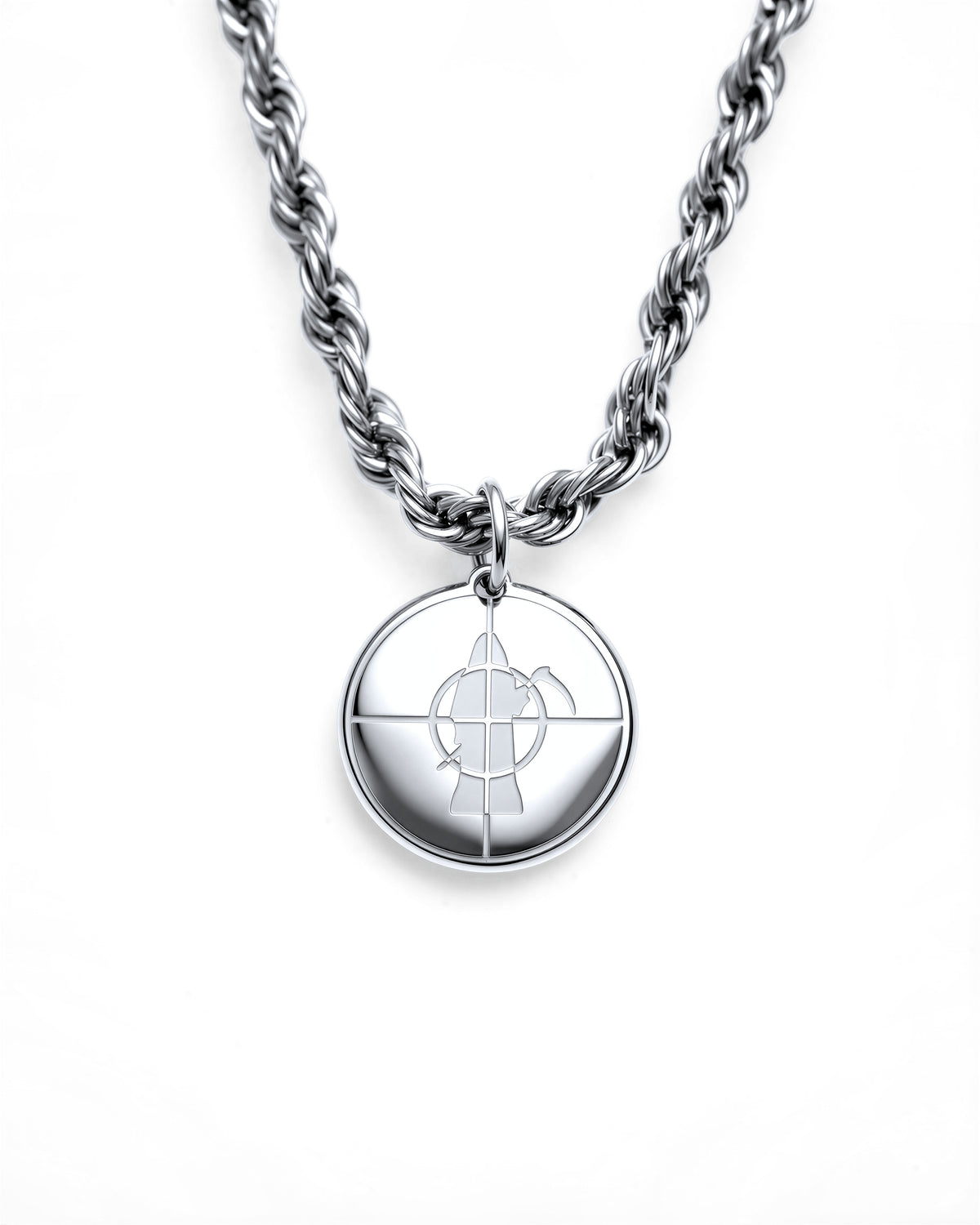 Grim Enemy Necklace in Polished Steel