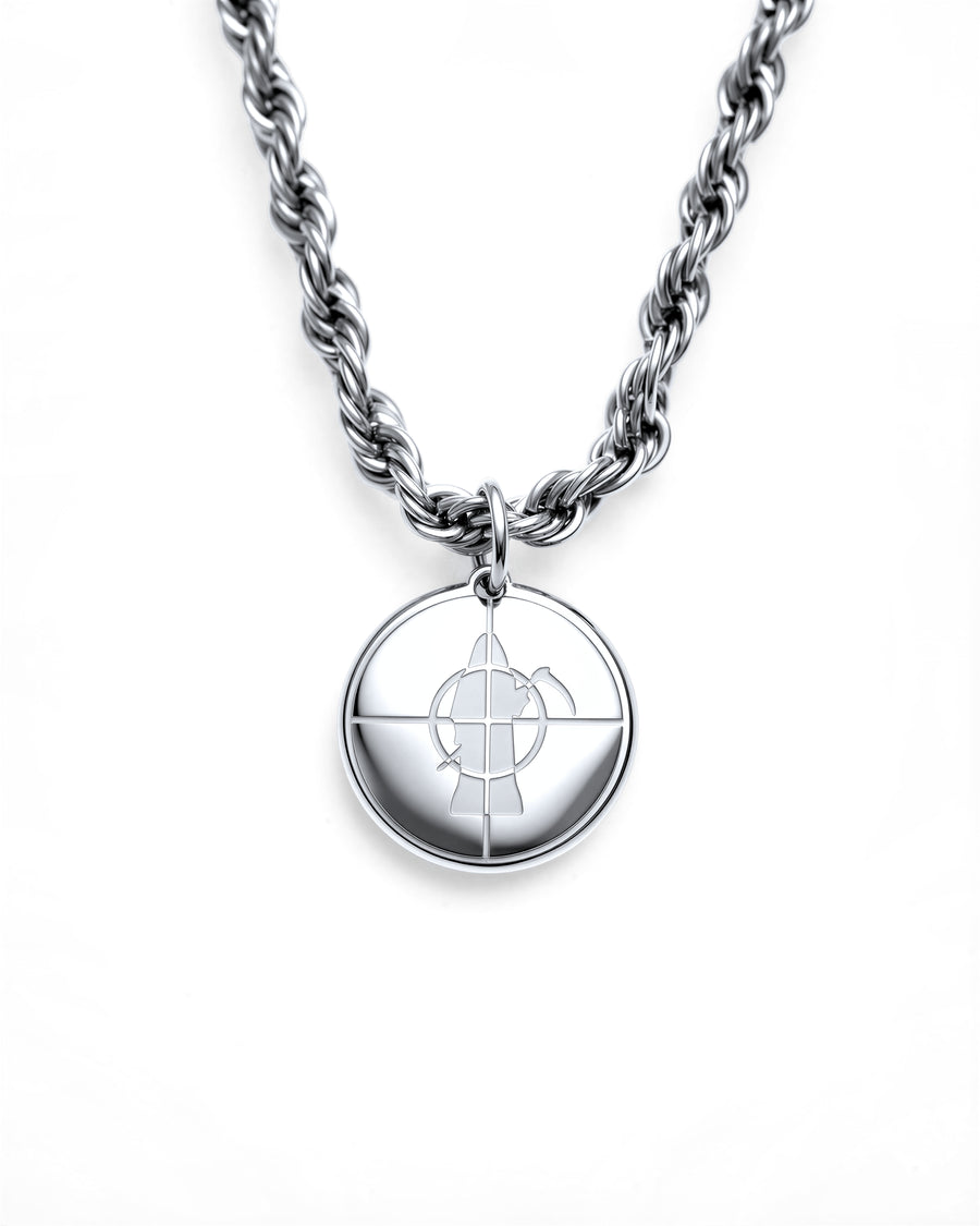 Grim Enemy Necklace in Polished Steel