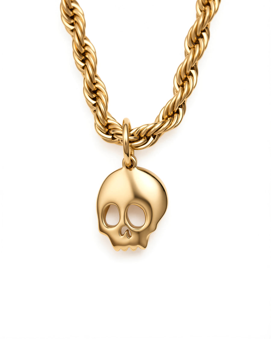Micro Skull Necklace in 18k Gold