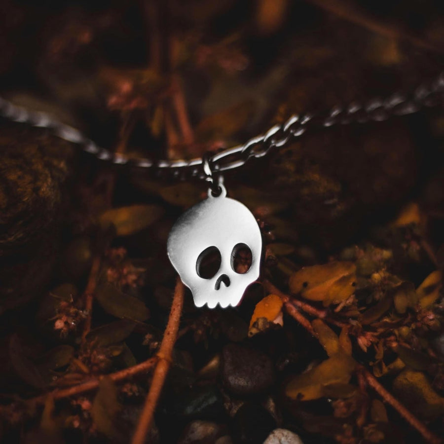 Micro Skull Necklace lifestyle photo
