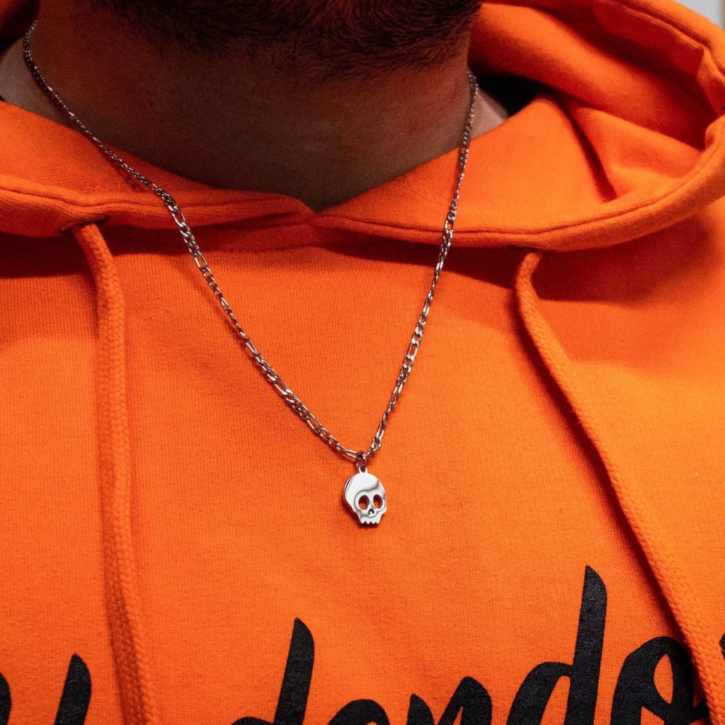 Micro Skull Necklace lifestyle photo