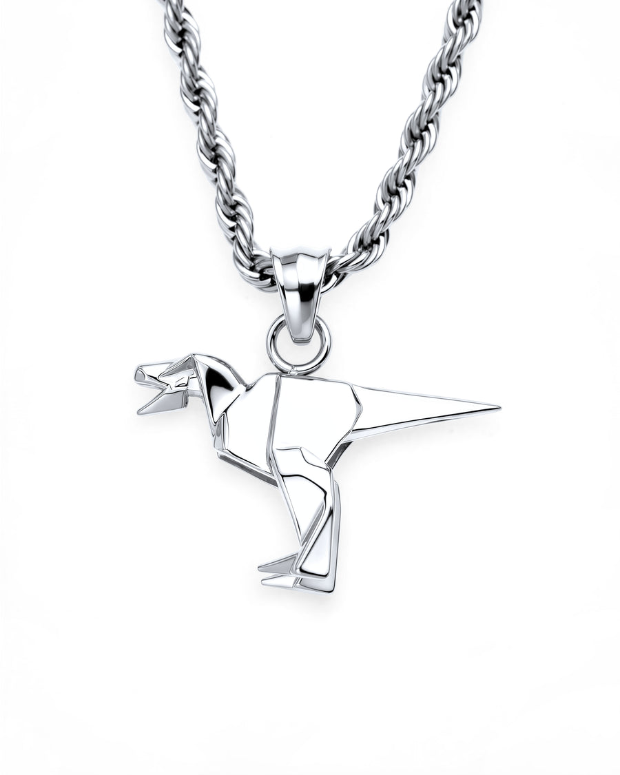 Origami Rex Necklace in Polished Steel
