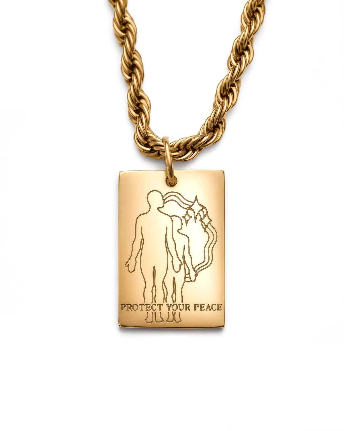 Protect Your Peace Necklace in 18k Gold
