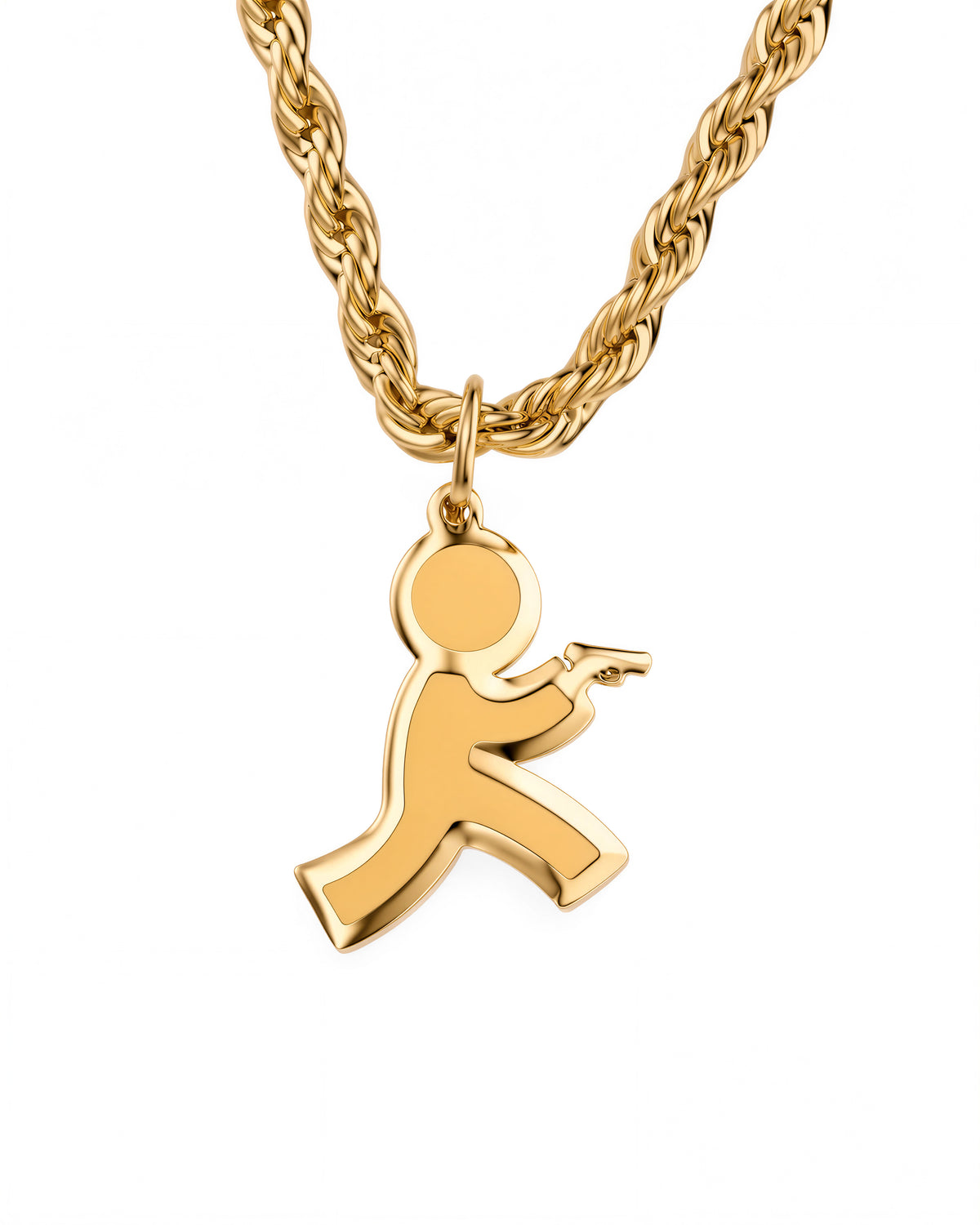 Run 'N Gun Necklace in 18k Gold