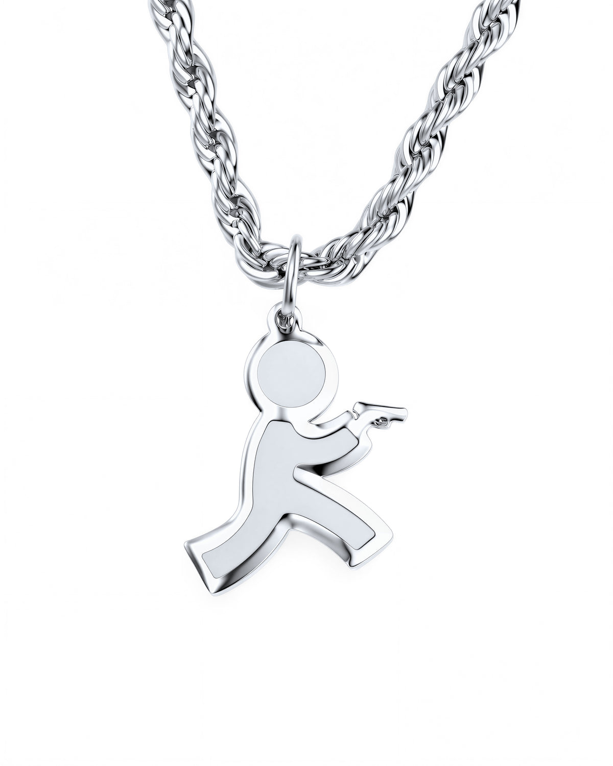 Run N Gun Necklace in Polished Steel