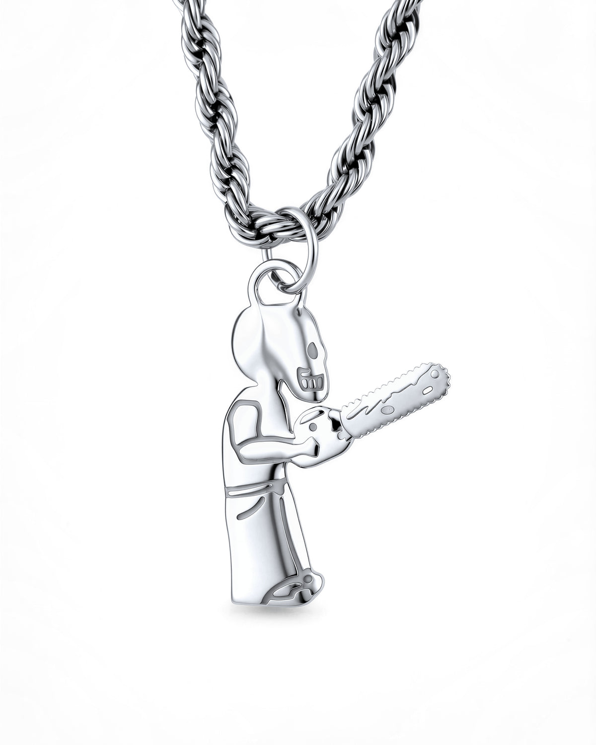 Skull Kid Necklace in Polished Steel