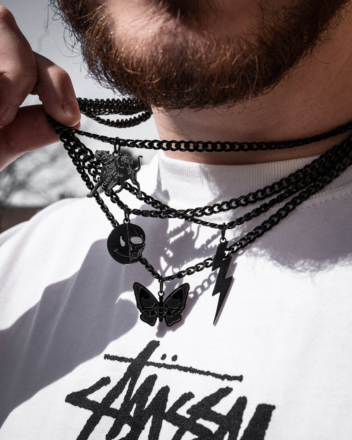 Skull Smiley Necklace lifestyle photo