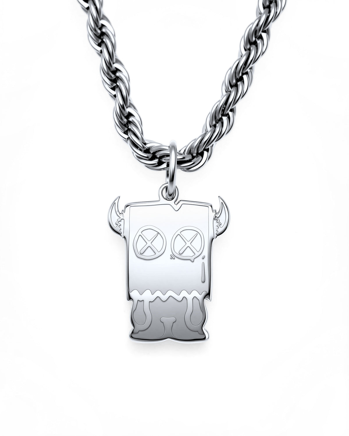Star Bag Boy Necklace in Polished Steel