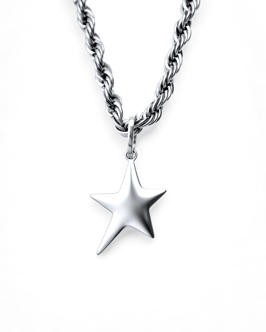 Star Necklace in Polished Steel
