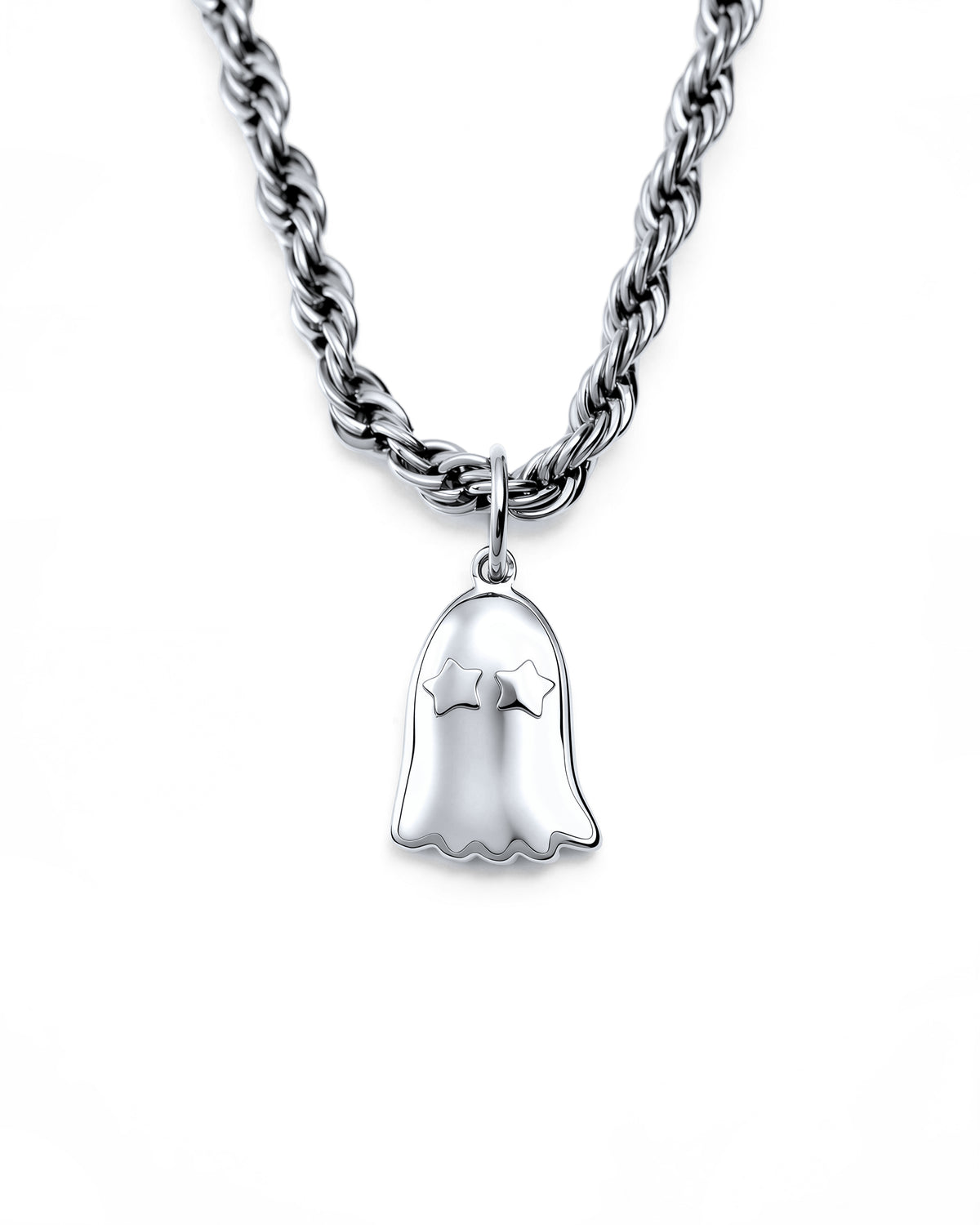 Starry Ghost Necklace in Polished Steel