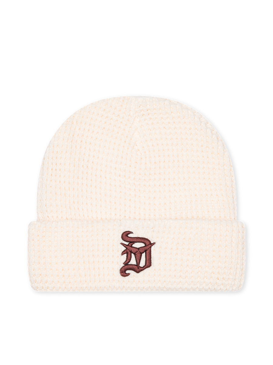 Detroit Steel Waffle Knit Beanie (Cream)