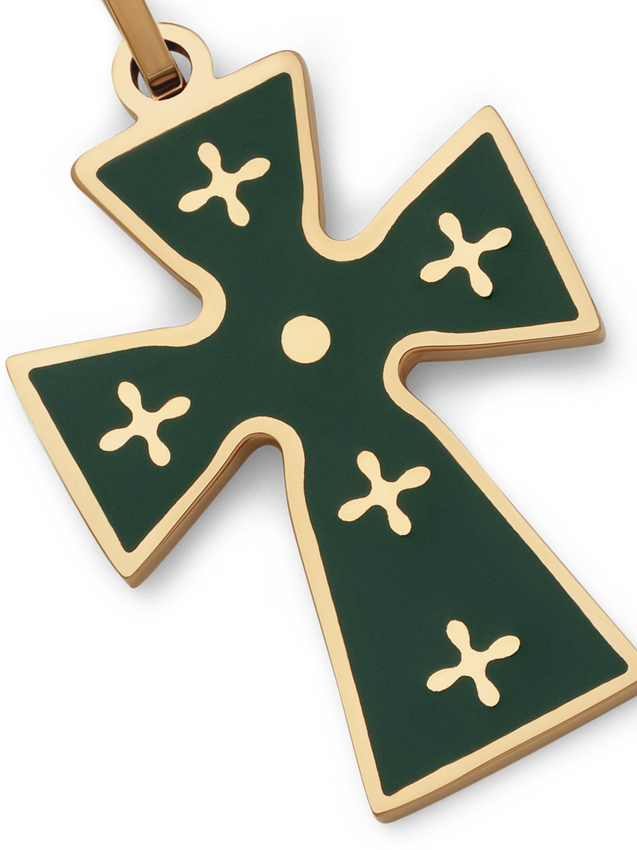 Enamel Cross Necklace (Gold)