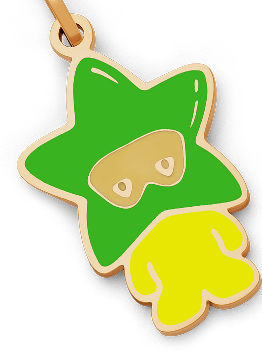 Star Boy Necklace (Green & Gold)