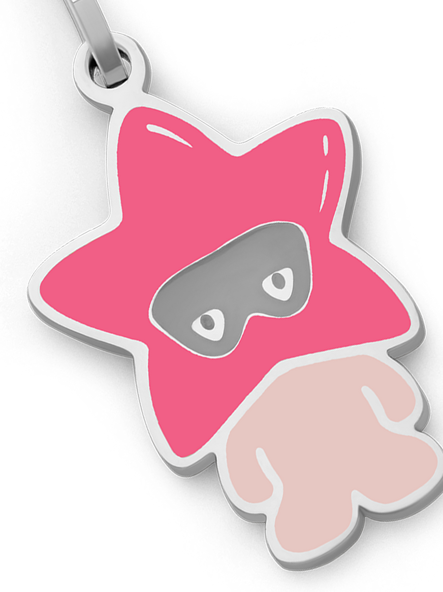 Star Boy Necklace (Pink & Steel)