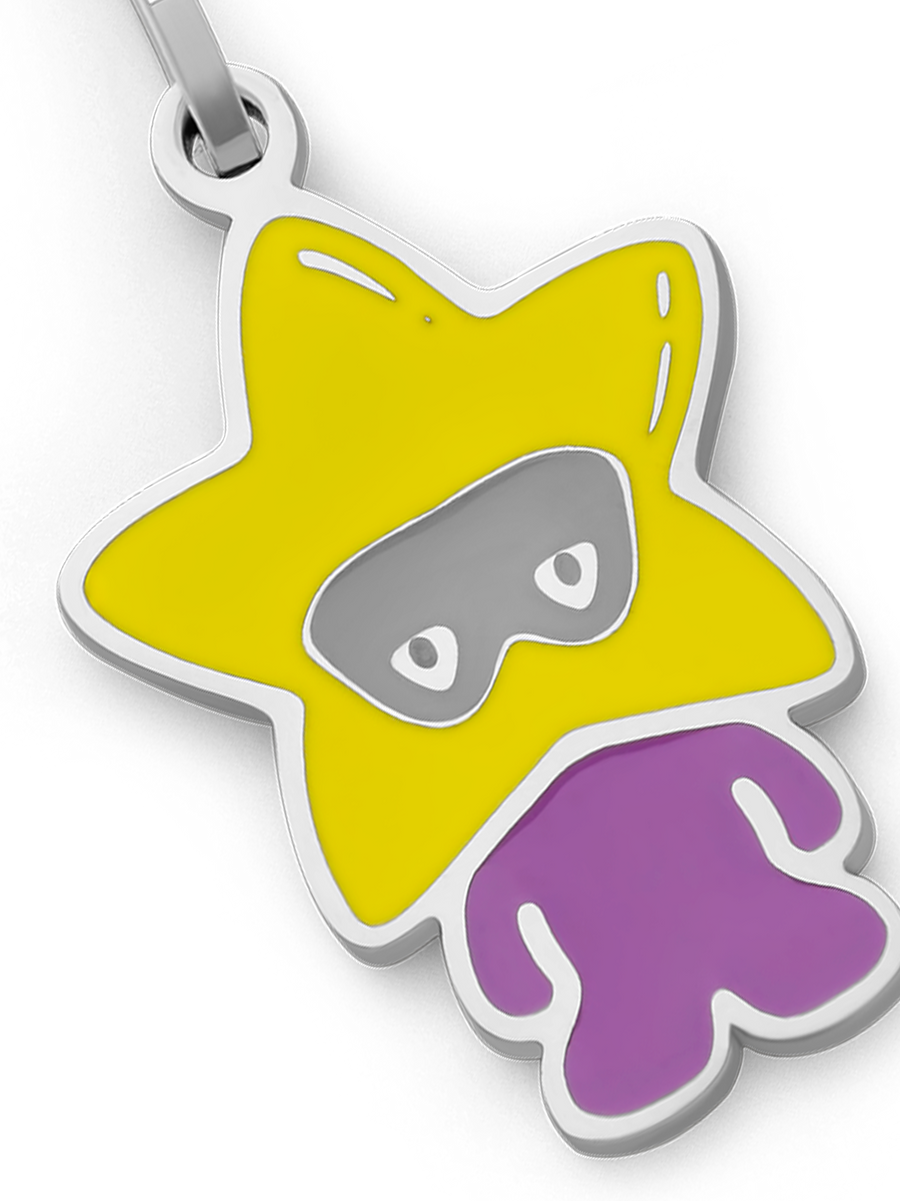 Star Boy Necklace (Yellow/Purple & Steel)