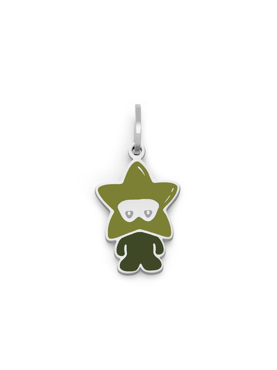 Star Boy Necklace (Matcha & Steel)