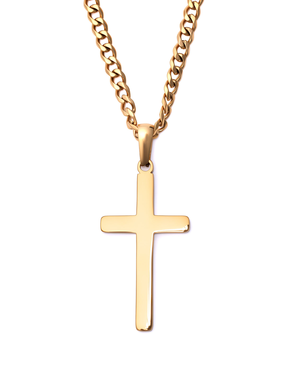 Minimal Cross Necklace in 18K gold