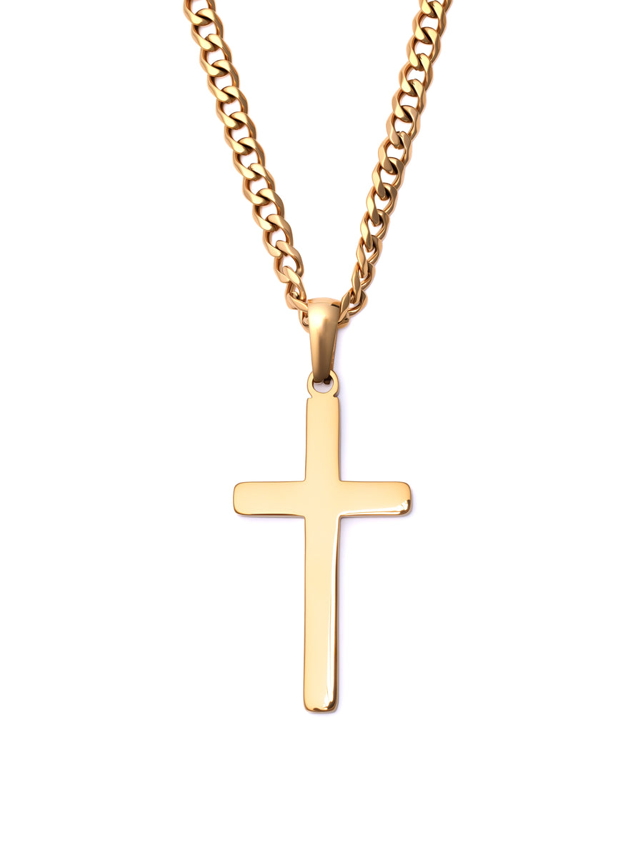 Minimal Cross Necklace in 18K gold