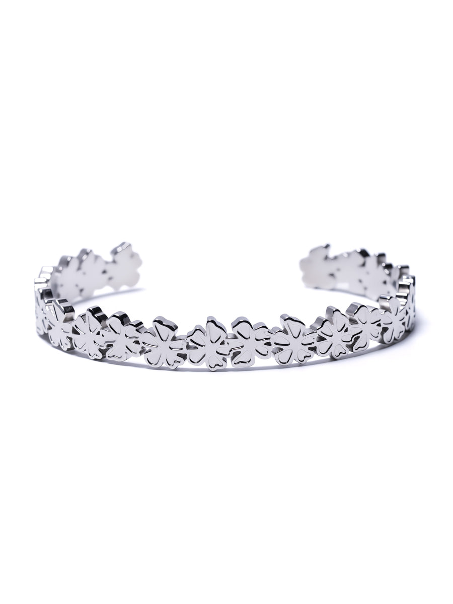 Petal Cuff bracelet in polished steel